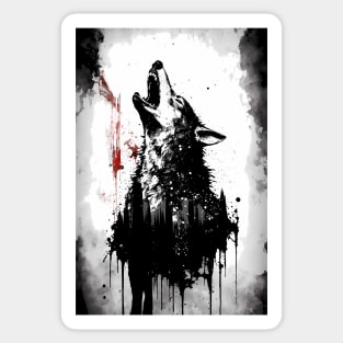 Gray Wolf Howling Sticker